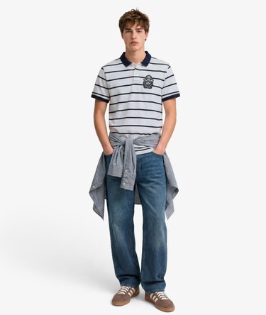 Crest Stripe Polo Shirt Image 3