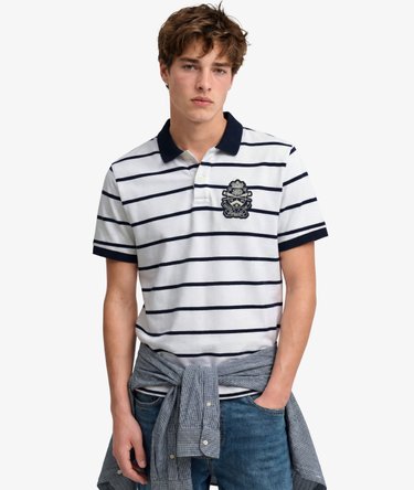 Crest Stripe Polo Shirt Image 2