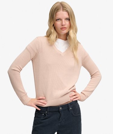 Washed V Neck Jumper Image 1