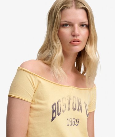 Graphic Bardot Short Sleeve Top Image 4