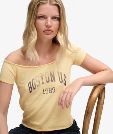 Graphic Bardot Short Sleeve Top Image 2