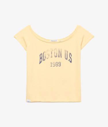 Graphic Bardot Short Sleeve Top Image 7