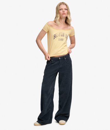 Graphic Bardot Short Sleeve Top Image 3