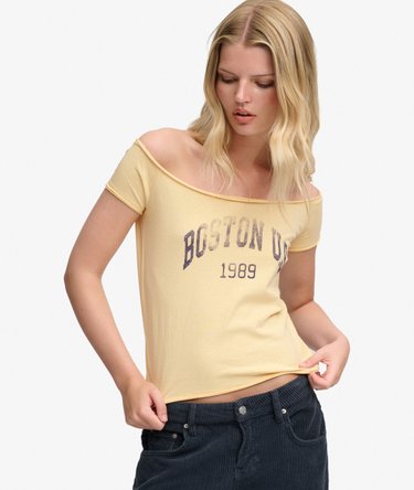 Graphic Bardot Short Sleeve Top Image 1