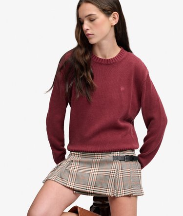 Pull Classic Knit Lav&eacute; Col Rond Coupe D&eacute;contract&eacute;e Image 2