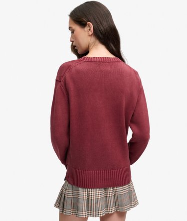 Pull Classic Knit Lav&eacute; Col Rond Coupe D&eacute;contract&eacute;e Image 5