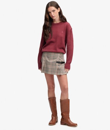Pull Classic Knit Lav&eacute; Col Rond Coupe D&eacute;contract&eacute;e Image 3