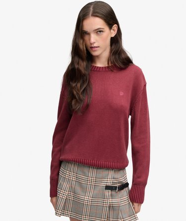 Pull Classic Knit Lav&eacute; Col Rond Coupe D&eacute;contract&eacute;e Image 1