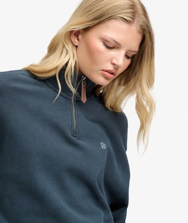 Luxe Casual Half Zip Sweatshirt Image 5