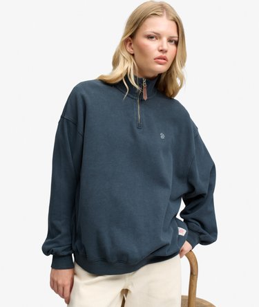 Luxe Casual Half Zip Sweatshirt Image 3