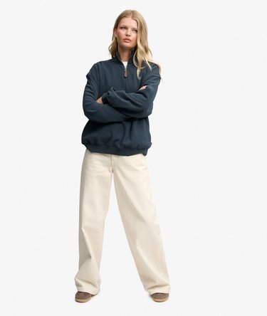 Luxe Casual Half Zip Sweatshirt Image 4