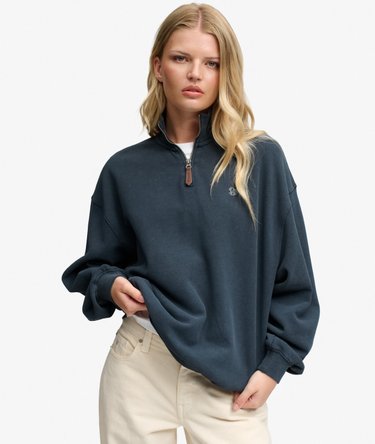 Luxe Casual Half Zip Sweatshirt Image 1