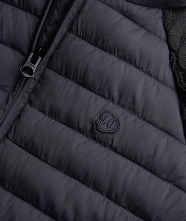 Hooded Cable Knit Hybrid Jacket Image 7
