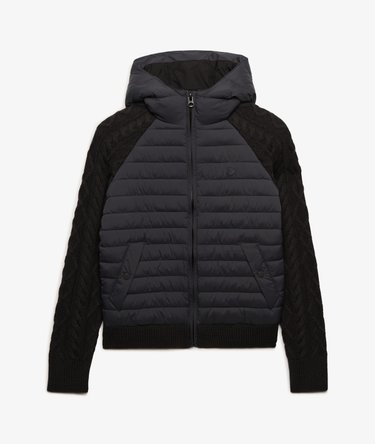 Hooded Cable Knit Hybrid Jacket Image 8