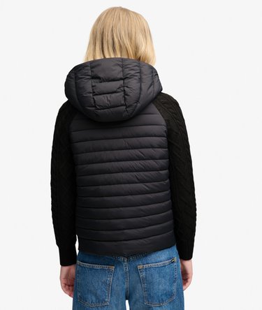 Hooded Cable Knit Hybrid Jacket Image 6