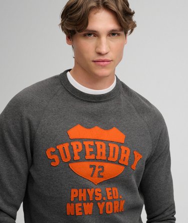 Athletic Felt Applique Crew Neck Sweatshirt Image 4
