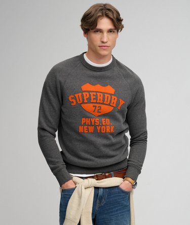 Athletic Felt Applique Crew Neck Sweatshirt Image 1