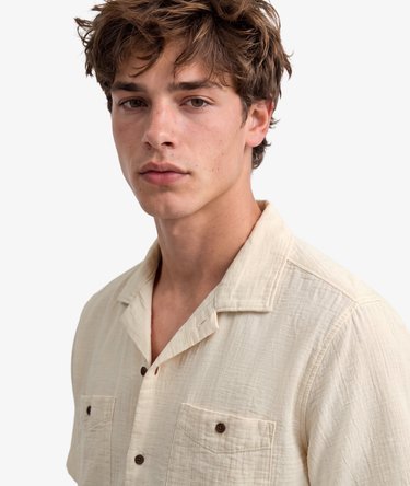 Camicia a Maniche Corte Texturizzata - The Merchant Store Image 2