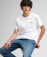 T-shirt con Logo Sovrapposto Ricamato Essential