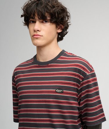 Stribet T-shirt i Oversized Pasform Image 4