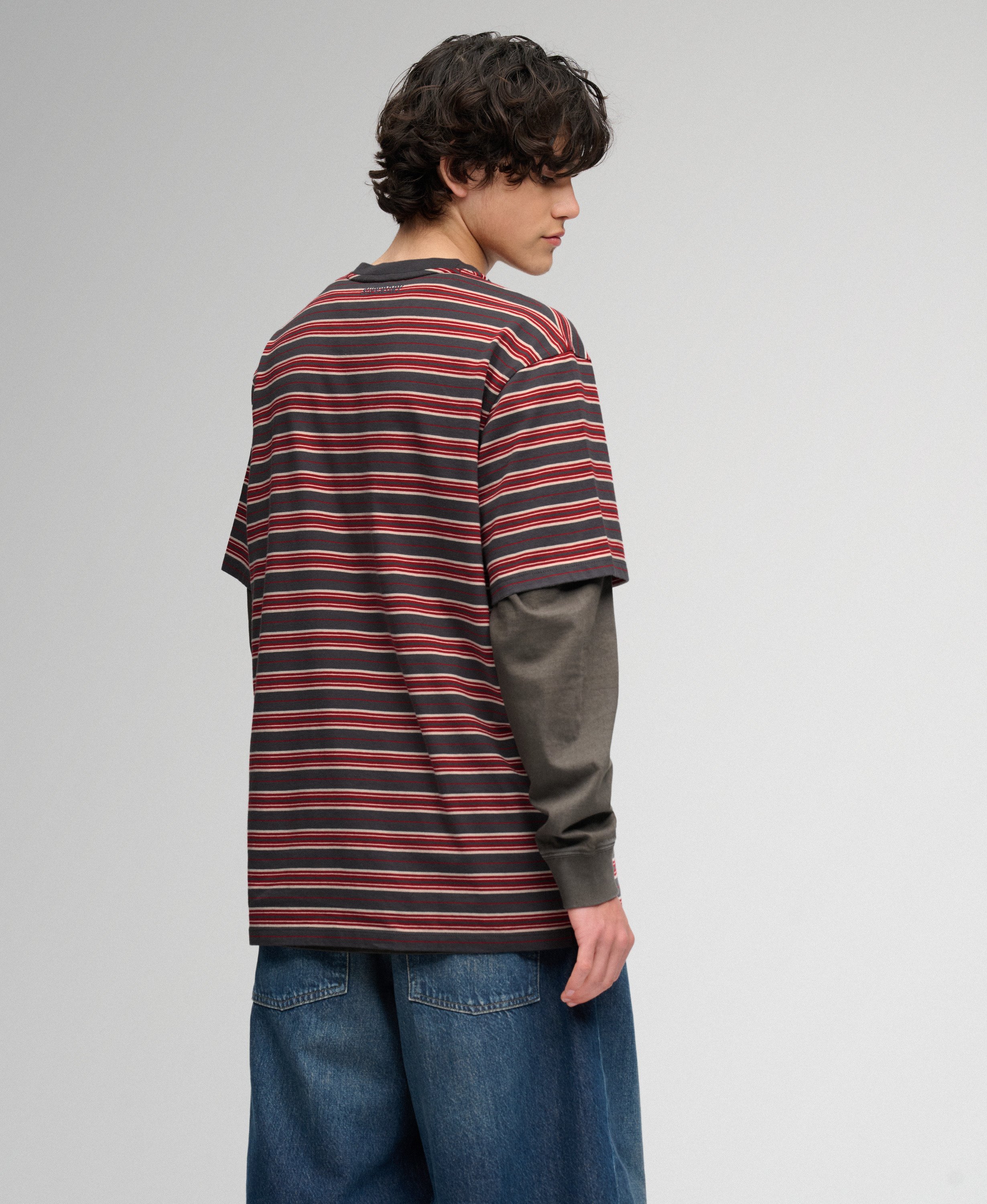 mens Oversized Stripe T-Shirt in Red Stripe | Superdry CA-EN