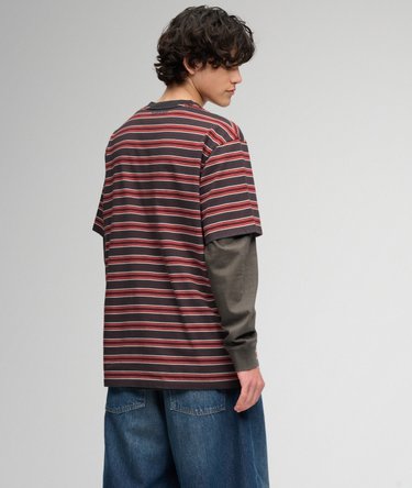 Stribet T-shirt i Oversized Pasform Image 5