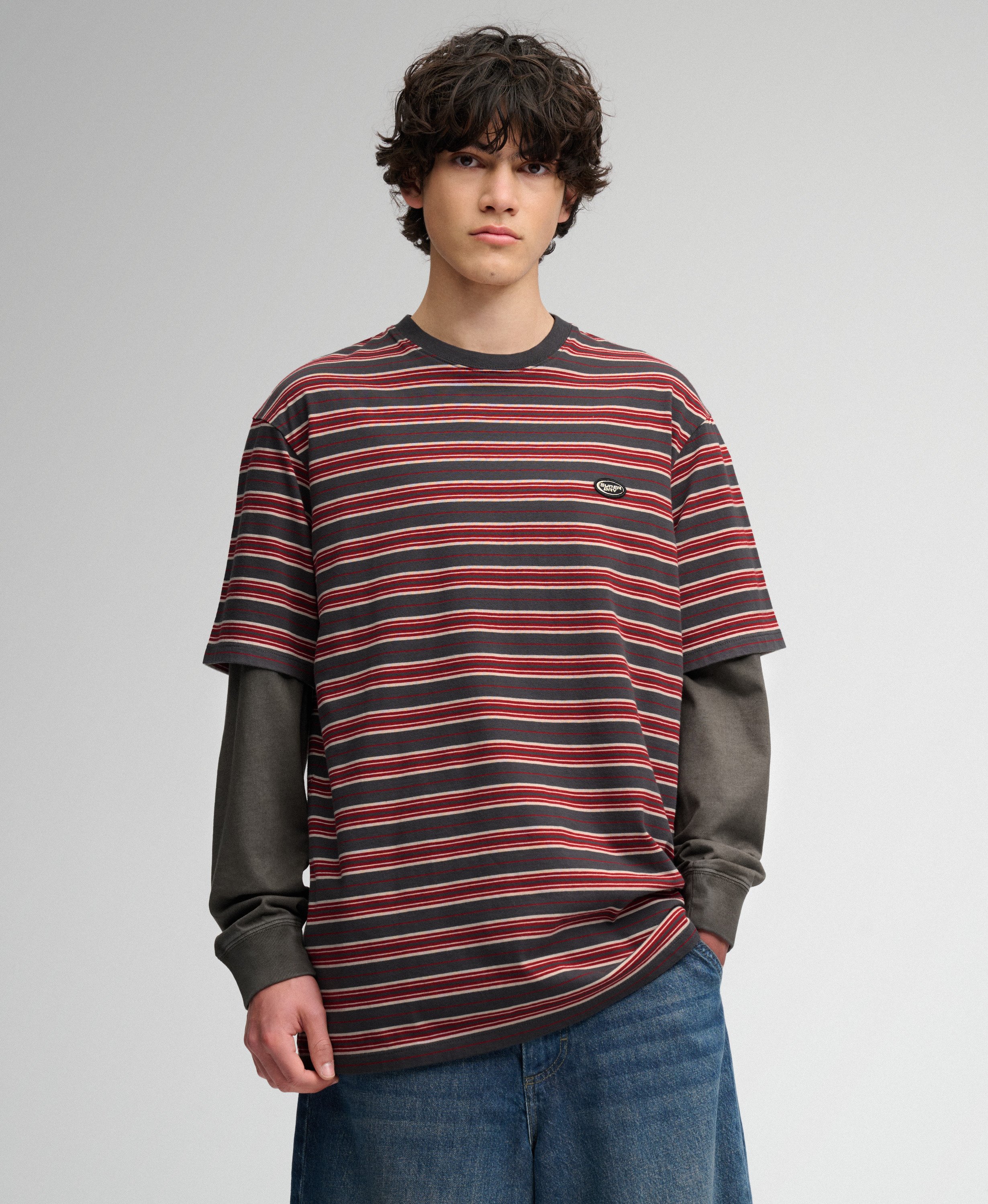 mens Oversized Stripe T-Shirt in Red Stripe | Superdry CA-EN
