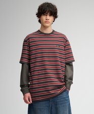 Stribet T-shirt i Oversized Pasform