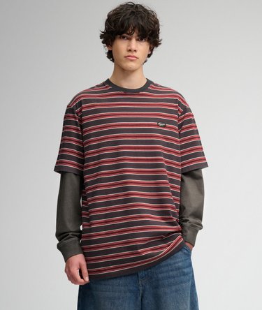 Stribet T-shirt i Oversized Pasform Image 1