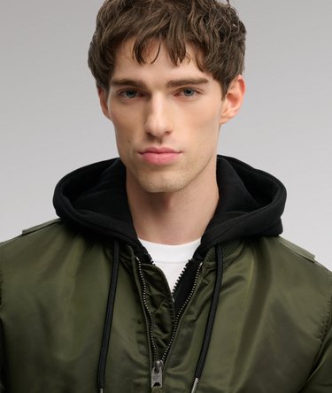 Hooded MA1 Bomber Jacket Image 4