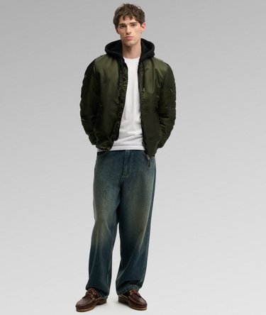 Hooded MA1 Bomber Jacket Image 3