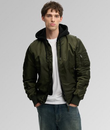 Hooded MA1 Bomber Jacket Image 1