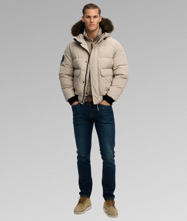 Everest Hooded Puffer Bomber Jacket Image 3