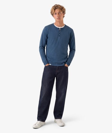 Slub-Henley-Shirt mit langen &Auml;rmeln Image 3