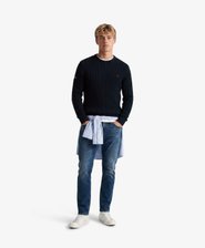 Maglione Girocollo in Maglia a Trecce di Cotone