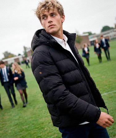 Hooded Sports Puffer Jacket Image 1