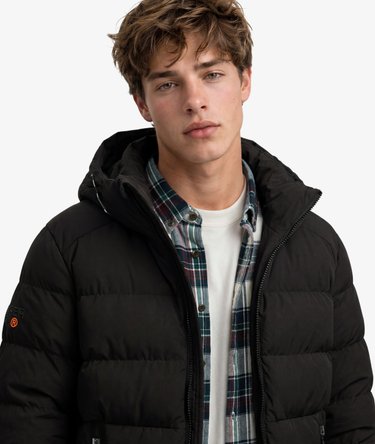 Hooded Sports Puffer Jacket Image 4
