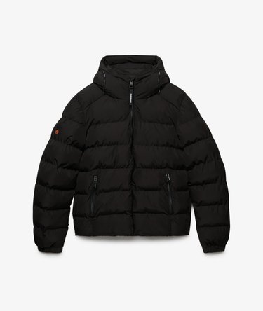 Hooded Sports Puffer Jacket Image 9