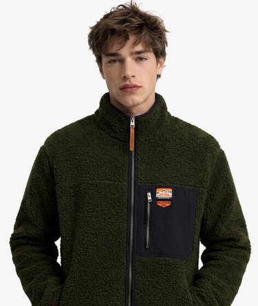 Vintage Retro Borg Fleece Jacket Image 4