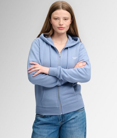 Sweat &agrave; capuche zipp&eacute; avec logo brod&eacute; Signature Image 1