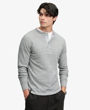 Mini Slub Waffle Long Sleeve Grandad Top