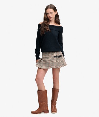 Jersey Bardot Knitted corte ajustado Image 3