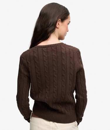 Wool Blend Cable V Neck Jumper Image 5