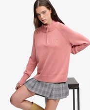 Washed Classic Half Zip Pullover lockere Passform