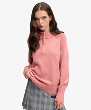 Washed Classic Half Zip Pullover lockere Passform