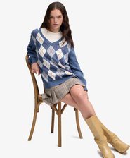 V-Neck Argyle Jumper