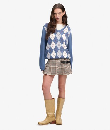 V-Neck Argyle Jumper Image 3