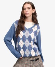 V-Neck Argyle Jumper
