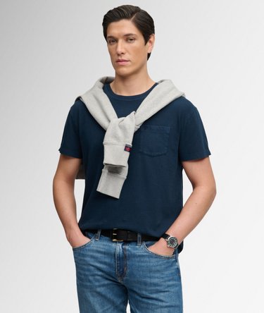 Classic Cotton Linen Pocket T-Shirt Image 2