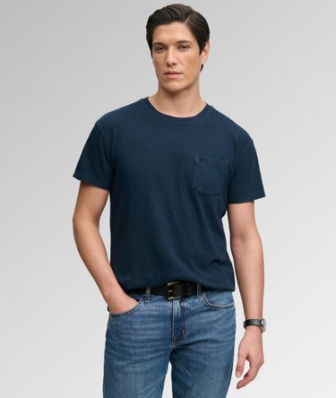 Classic Cotton Linen Pocket T-Shirt Image 1